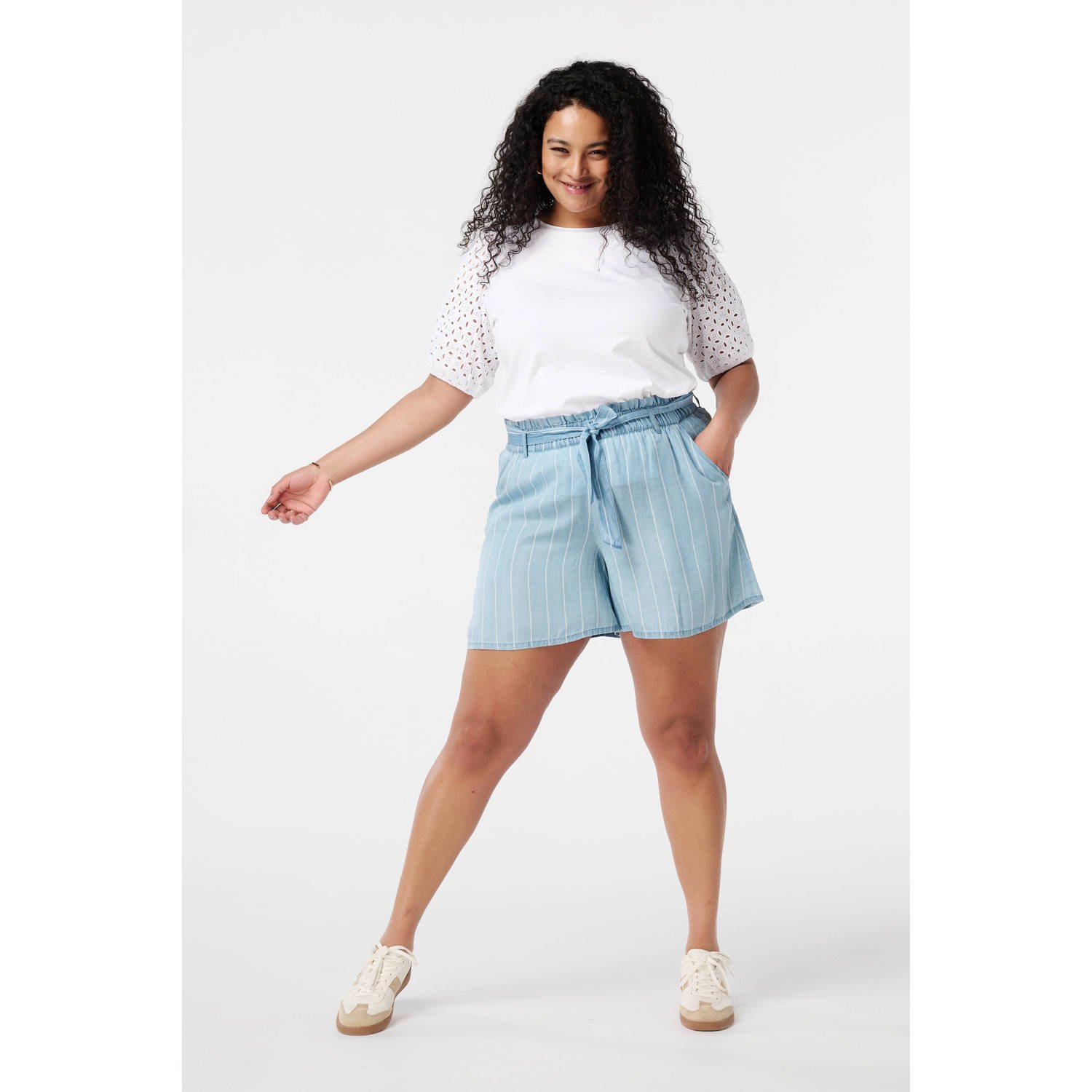 MS Mode regular waist casual short lichtblauw