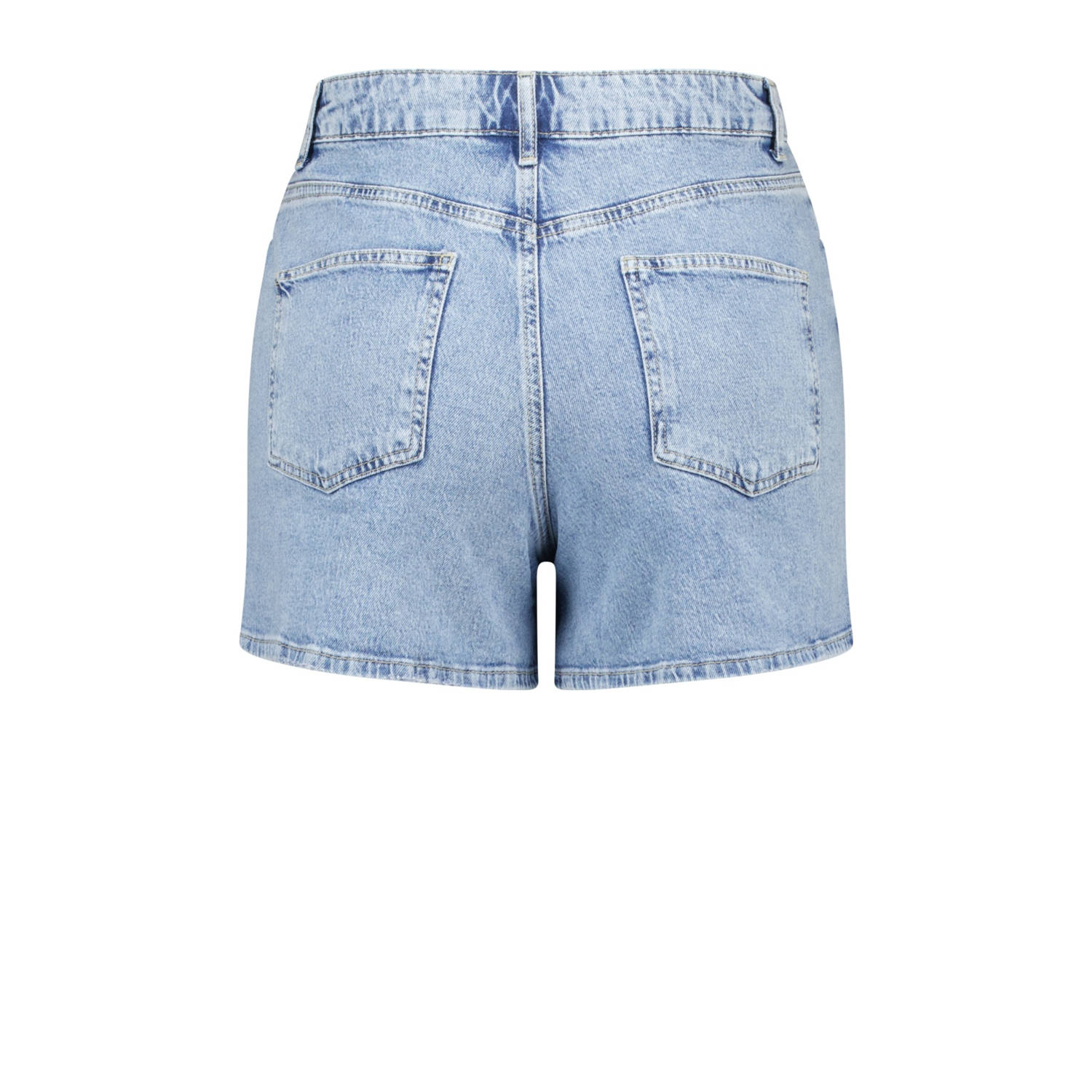 MS Mode straight high waist denim short light blue denim