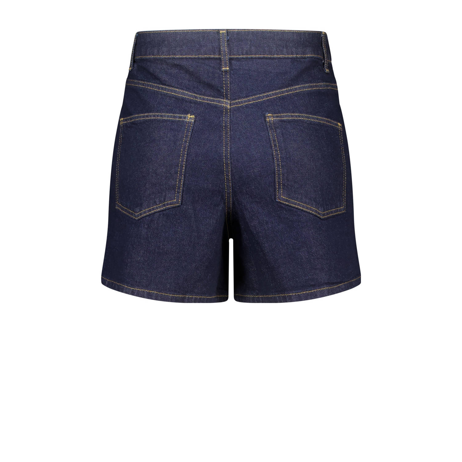 MS Mode straight high waist denim short dark blue denim