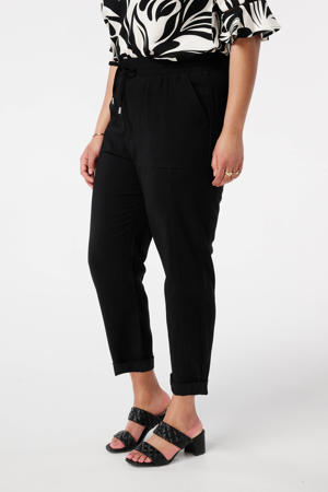 regular waist casual broek zwart