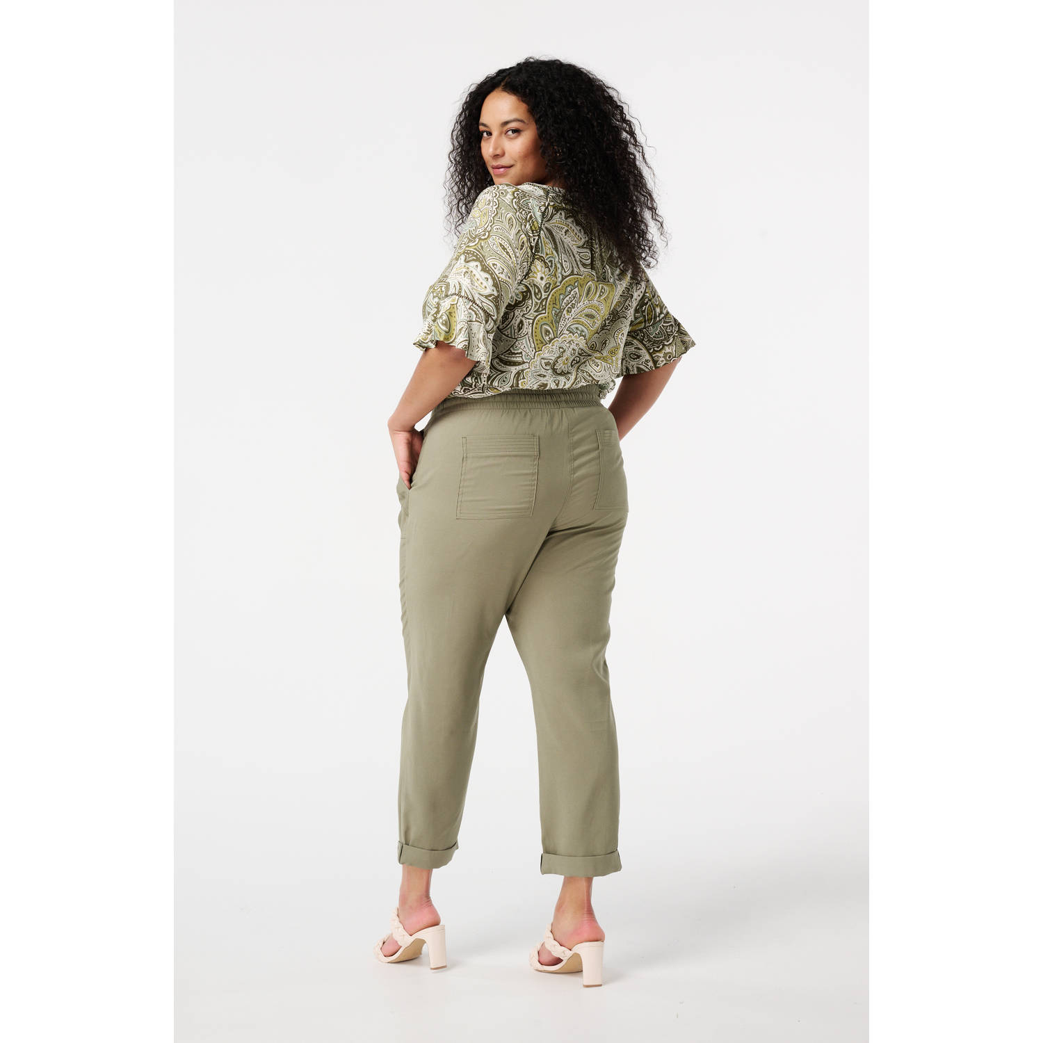 MS Mode regular waist casual broek kaki