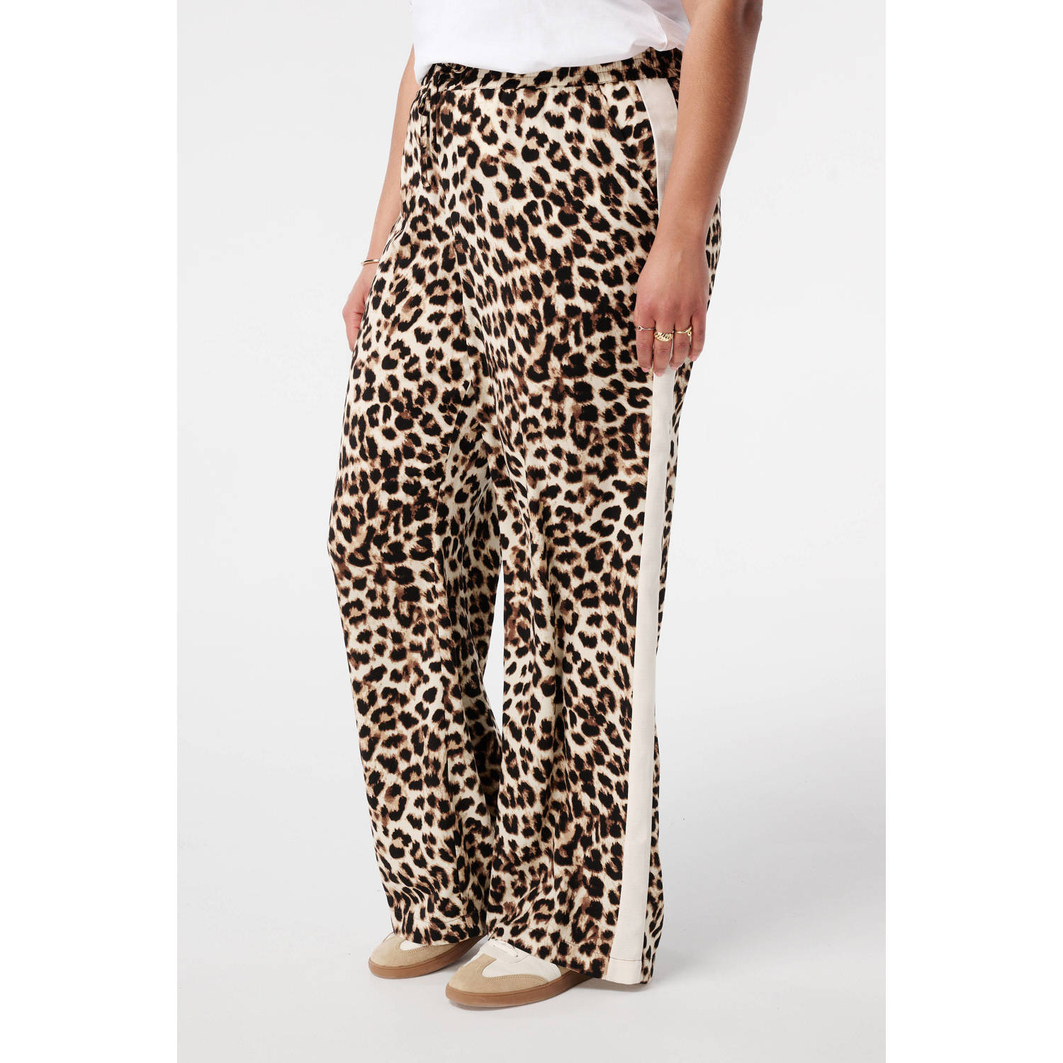 MS Mode straight regular waist broek donkerbruin
