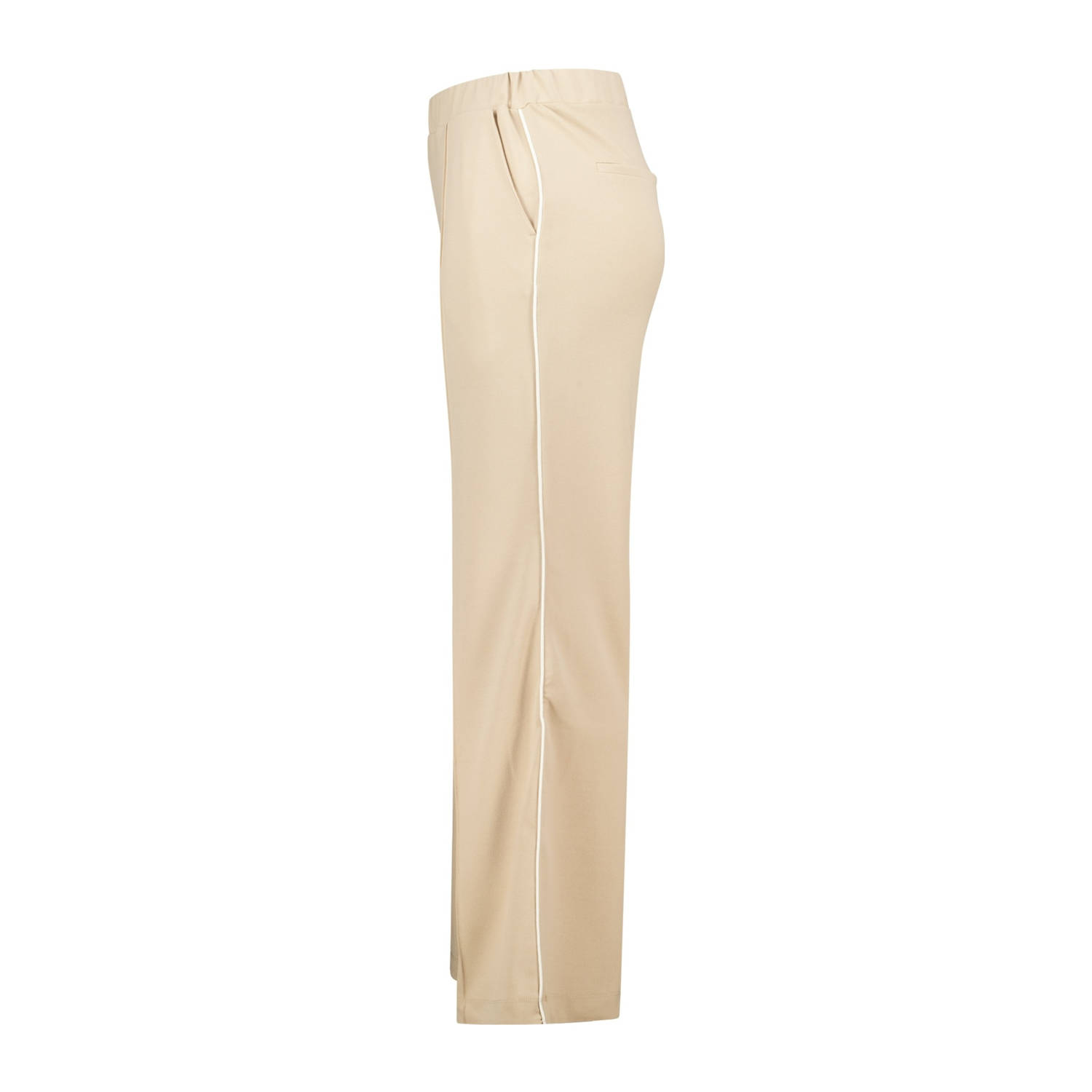MS Mode wide leg regular waist casual broek zand