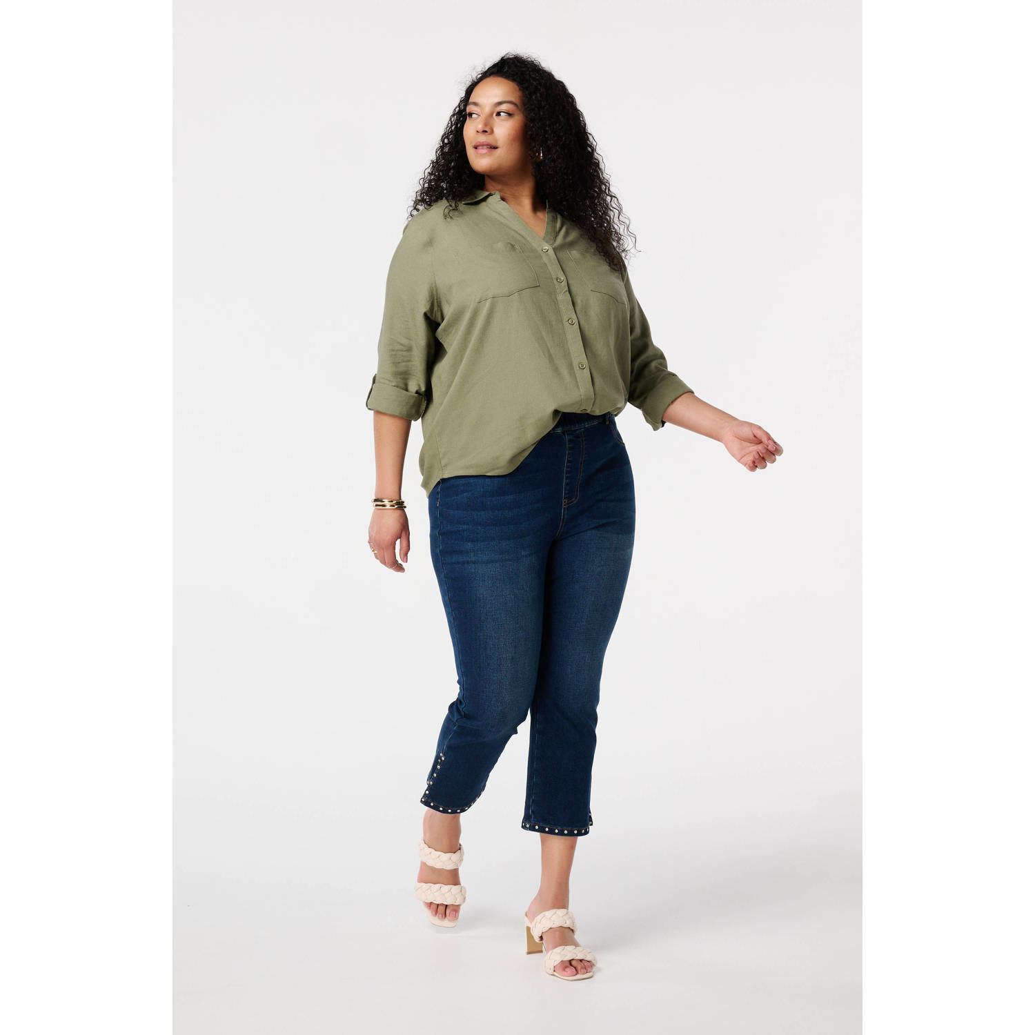 MS Mode capri jeans dark blue denim