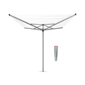 Brabantia Topspinner droogmolen - met metalen grondanker - 60 m - Metallic Grey