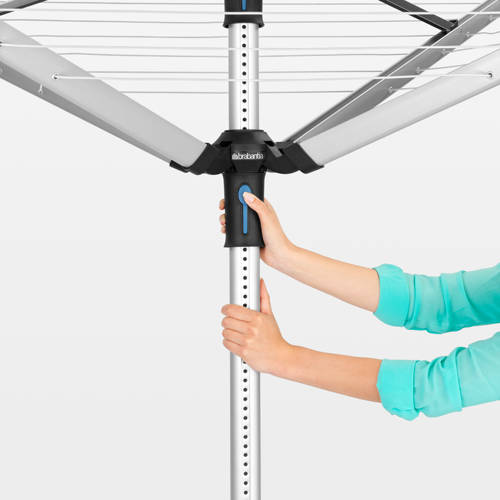 Brabantia Lift-o-Matic Advance droogmolen - met kunststof betonanker/beschermhoes en wasknijpertasje - 50 m - Metallic Grey afbeelding