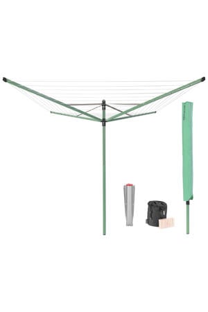 Lift-O-Matic droogmolen - met metalen grondanker/beschermhoes/wasknijpertasje en wasknijpers - 50 m - Leaf Green