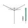 Brabantia Brabantia Droogmolen Lift-O-Matic, 60 meter met metalen grondanker, doorsnede 45 mm en beschermhoes 311048 - Metallic Grey
