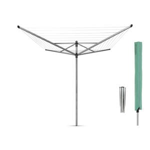 Lift-O-Matic droogmolen - met grondanker en beschermhoes - 60 m - Metallic Grey