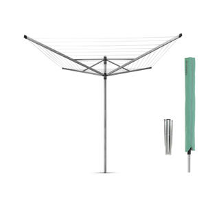 Lift-O-Matic droogmolen - met grondanker en beschermhoes - 60 m - Metallic Grey