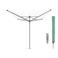 Brabantia Lift-O-Matic droogmolen - met grondanker en beschermhoes - 60 m - Metallic Grey
