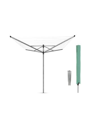 Lift-O-Matic droogmolen - met grondanker en beschermhoes - 60 m - Metallic Grey