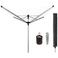 Brabantia Brabantia Droogmolen Lift-O-Matic Advance, 60 meter met metalen grondanker, doorsnede 50 mm, beschermhoes en wasknijpertasje - Metallic Grey