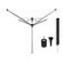 Brabantia Lift-O-Matic Advance droogmolen - met kunststof betonanker/beschermhoes en wasknijpertasje - 60 m - Metallic Grey