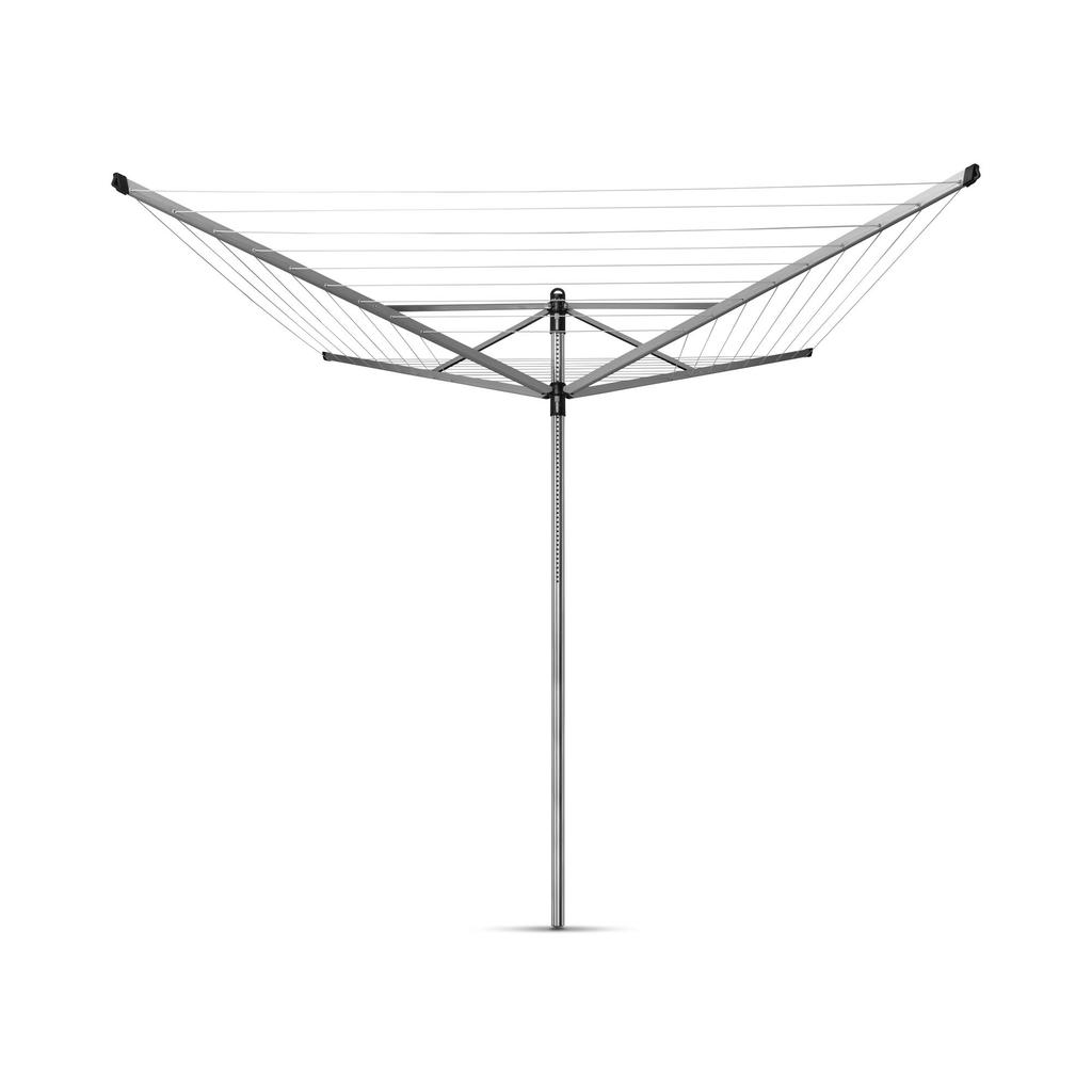 Brabantia Lift-O-Matic droogmolen - met metalen grondanker en beschermhoes - 50 m - Metallic Grey