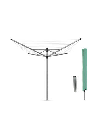 Lift-O-Matic droogmolen - met metalen grondanker en beschermhoes - 50 m - Metallic Grey