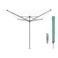 Brabantia Lift-O-Matic droogmolen - met metalen grondanker en beschermhoes - 50 m - Metallic Grey