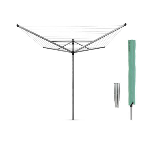 Wehkamp Brabantia Lift-O-Matic droogmolen - met metalen grondanker en beschermhoes - 50 m - Metallic Grey aanbieding