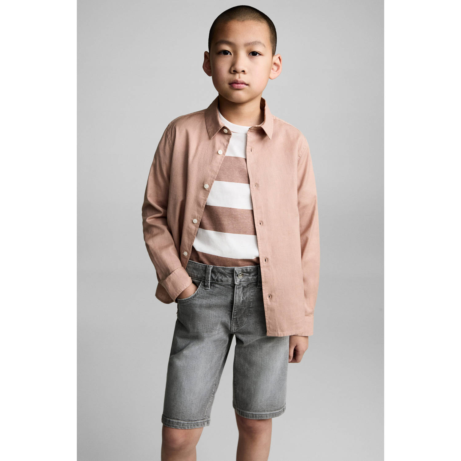 Mango Kids denim short grey denim