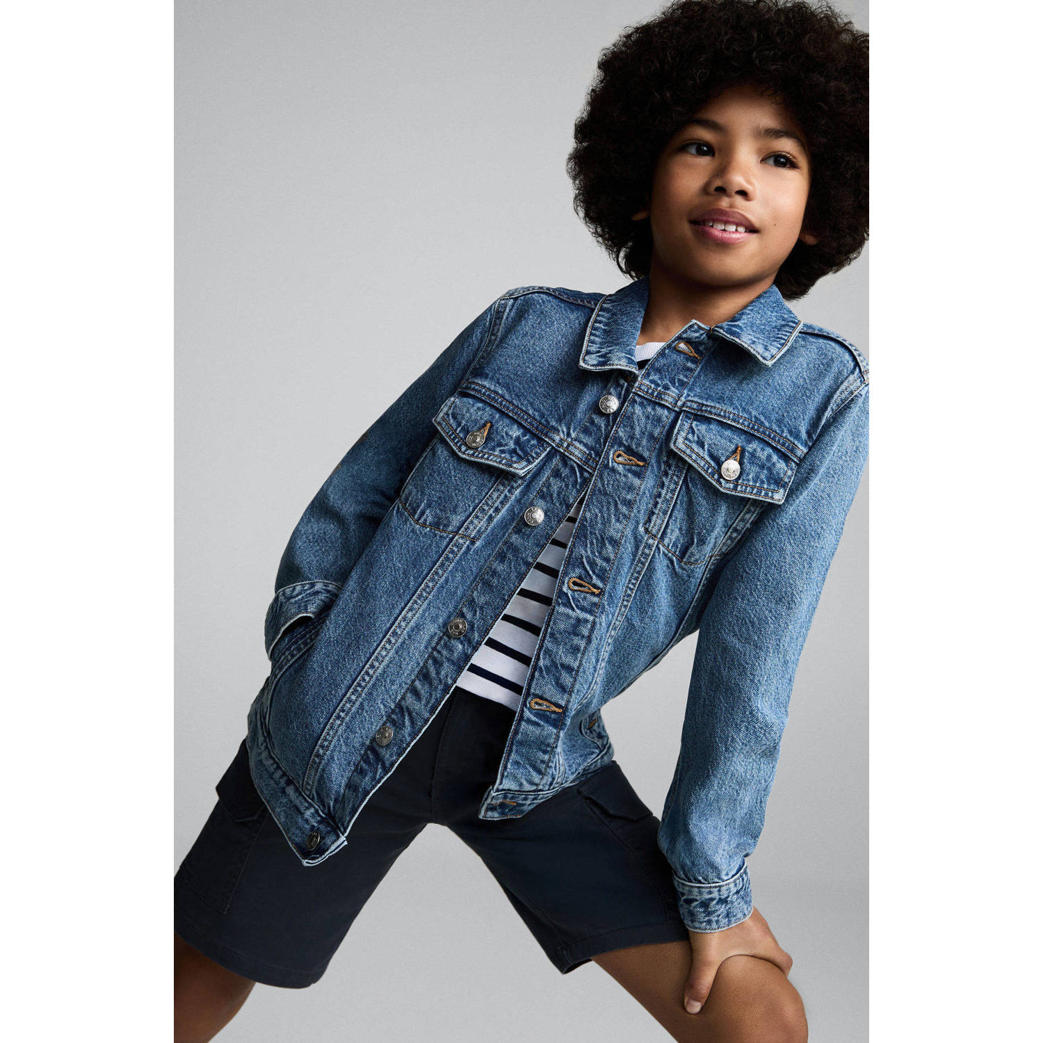 Mango Kids denim spijkerjas medium blue denim