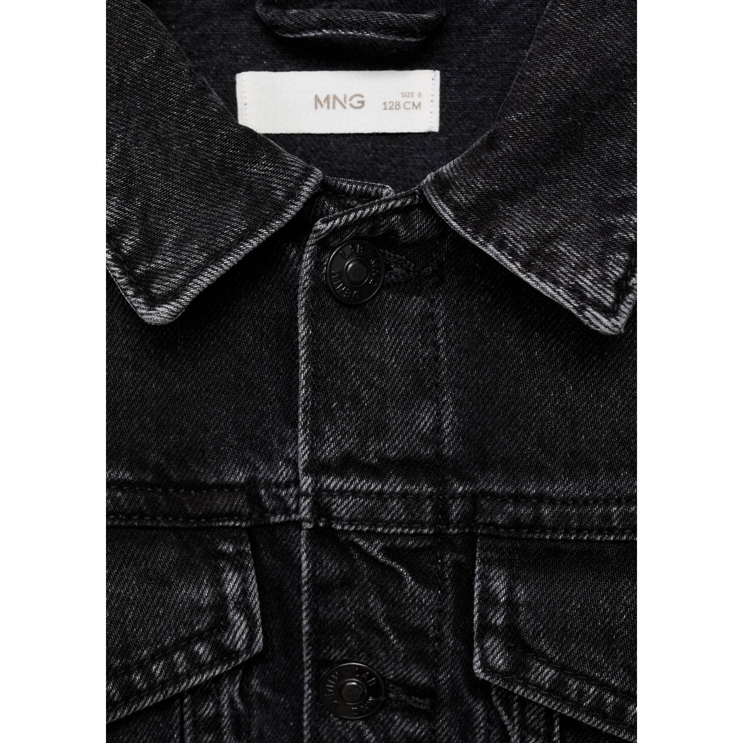 Mango Kids denim spijkerjas black denim