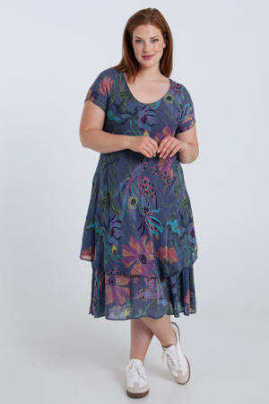 midi jurk blauw