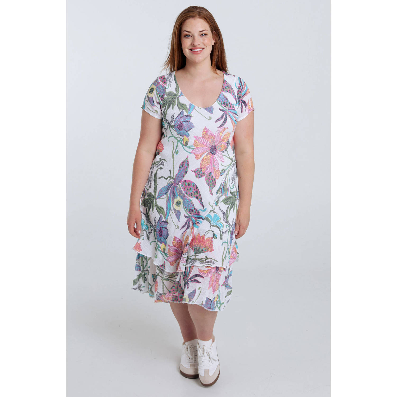 Paprika midi jurk multi