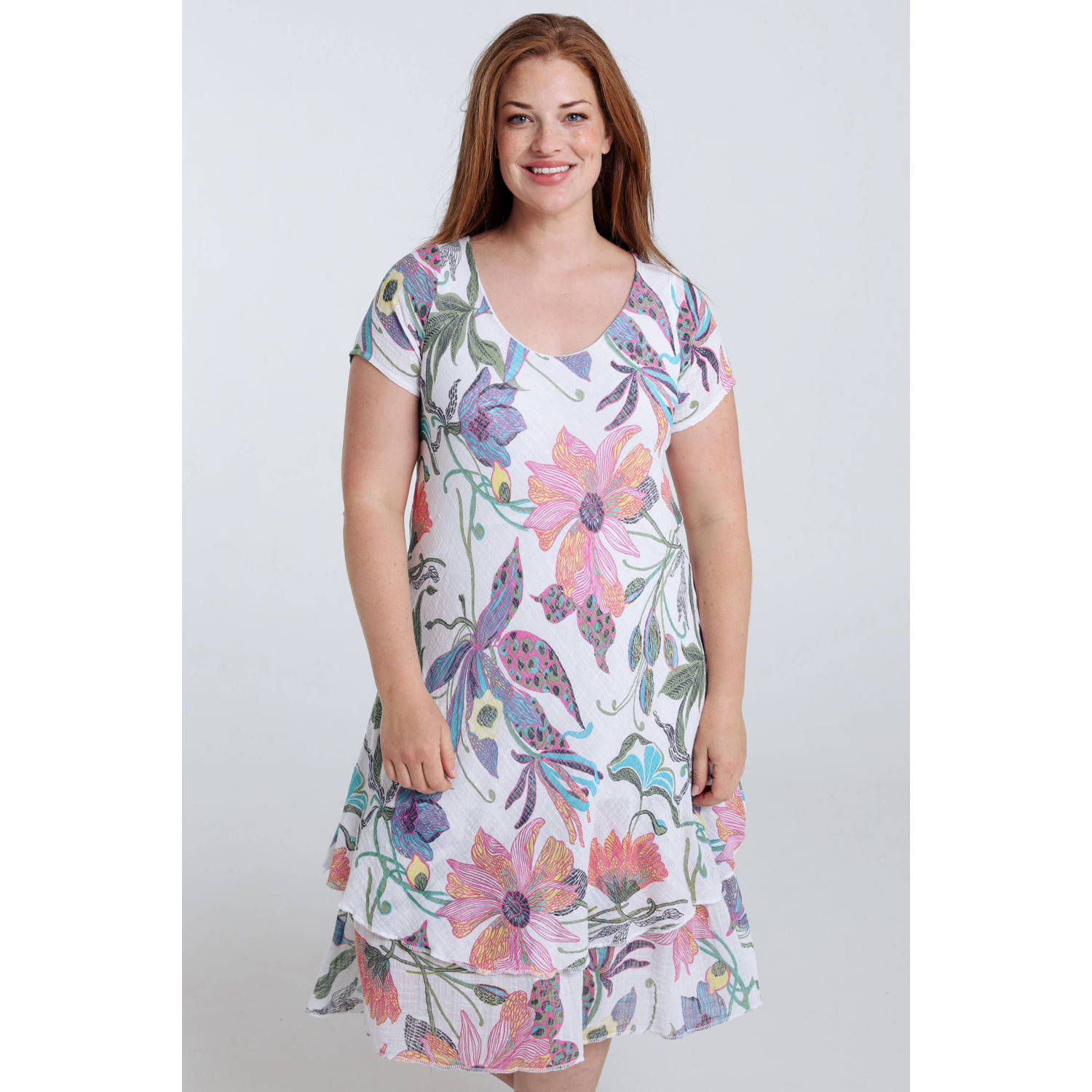 Paprika midi jurk multi
