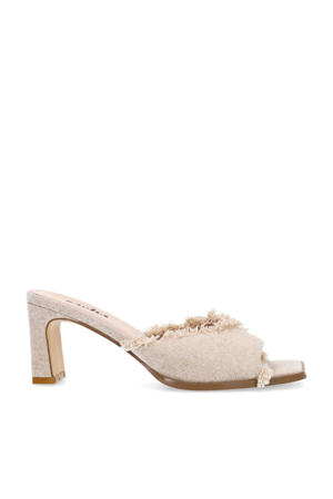   denim muiltjes beige