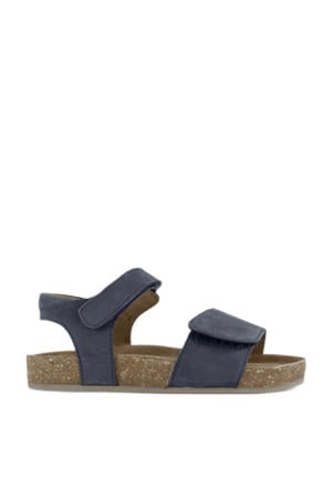 suède sandalen donkerblauw
