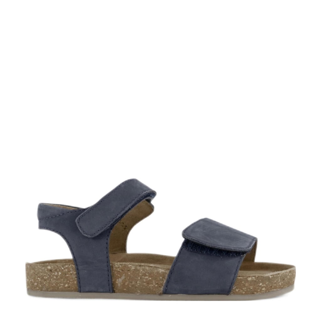 Donkerblauwe jongens Vty suède sandalen met klittenband