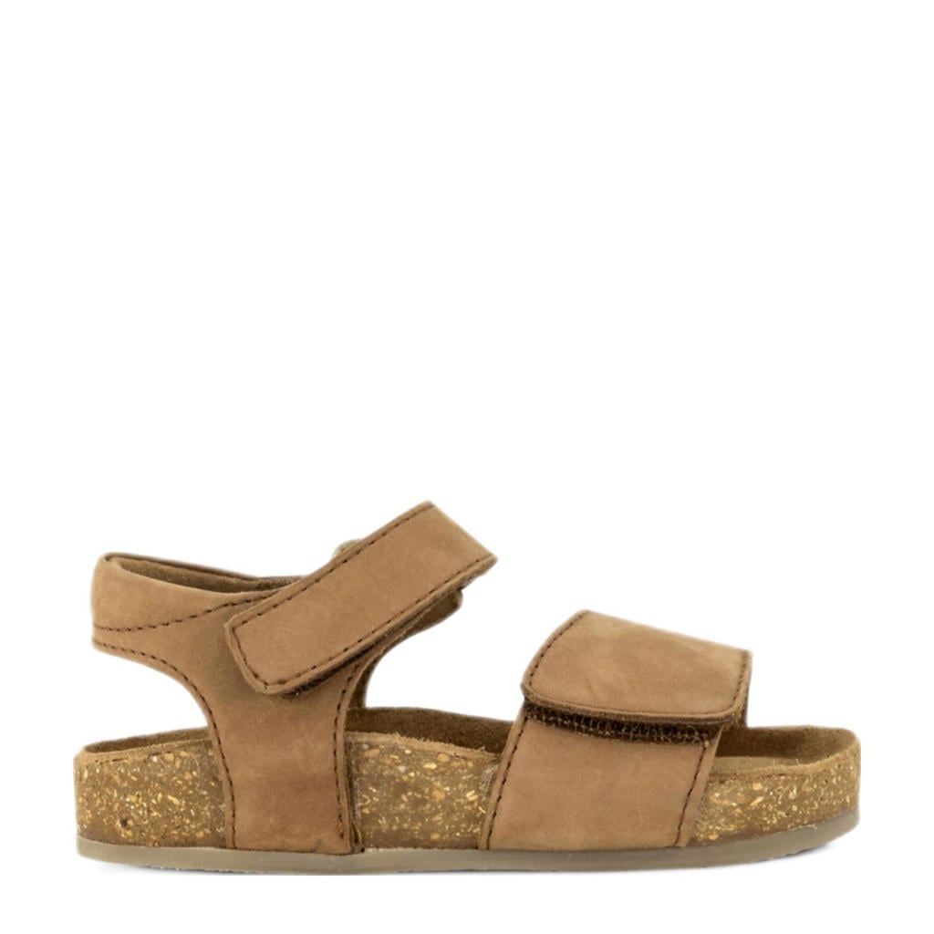 Bruine jongens Vty leren sandalen met klittenband