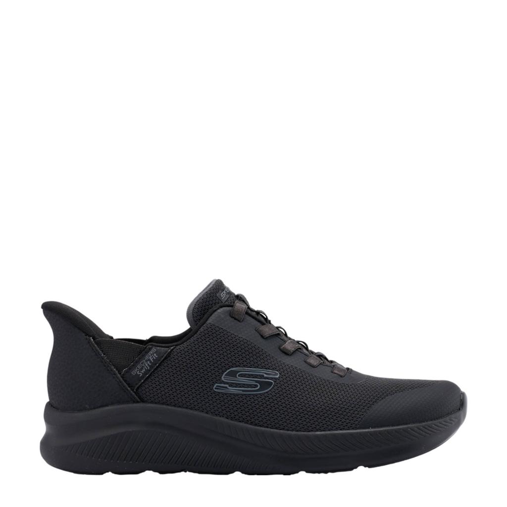 Zwarte dames Skechers sneakers van textiel met veters