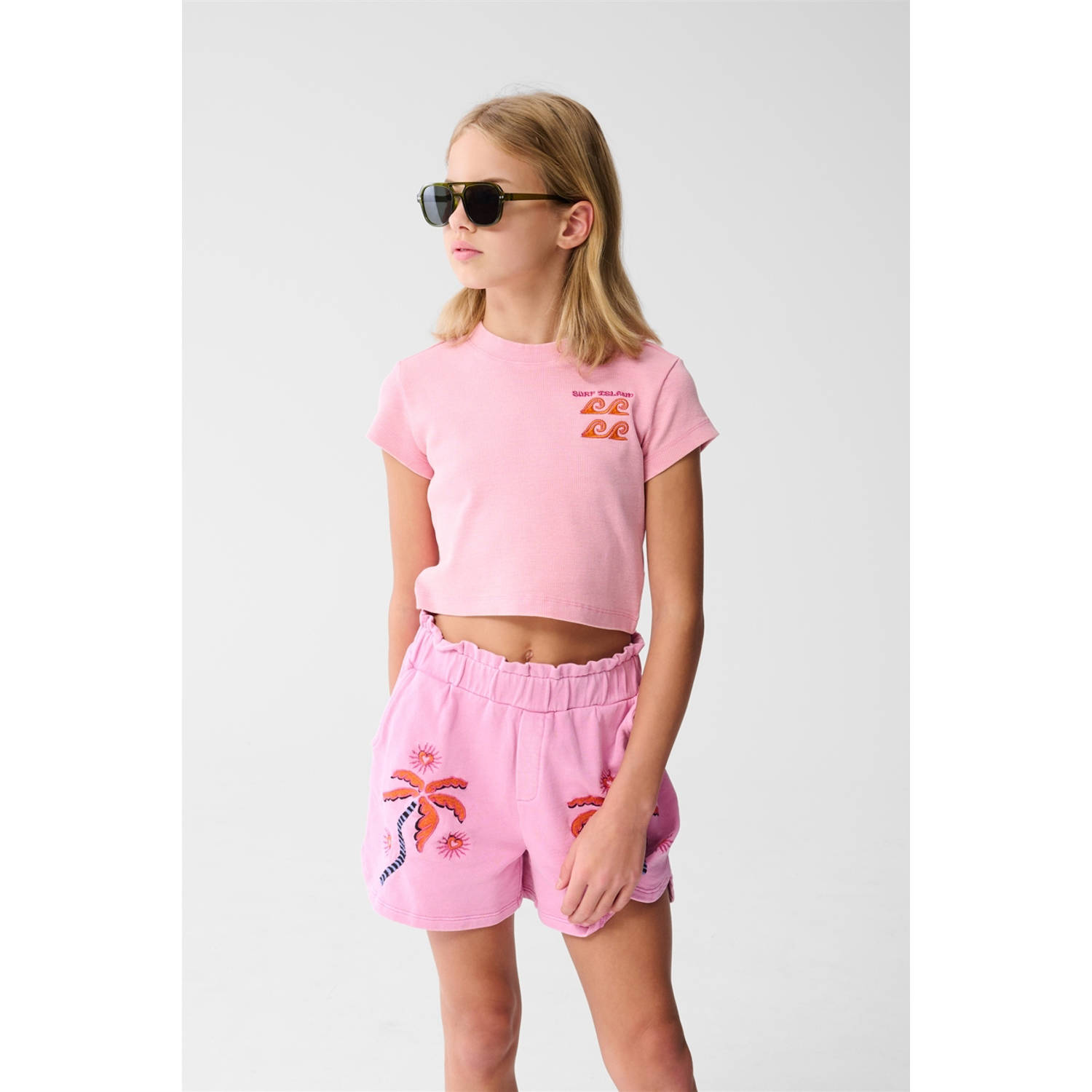Shoeby T-shirt roze rib gebreid