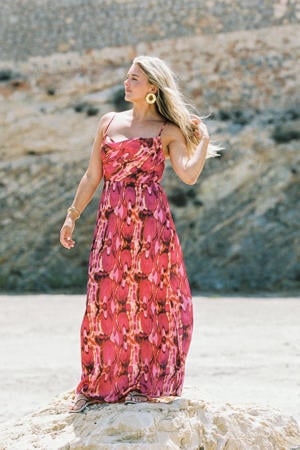 maxi jurk roze