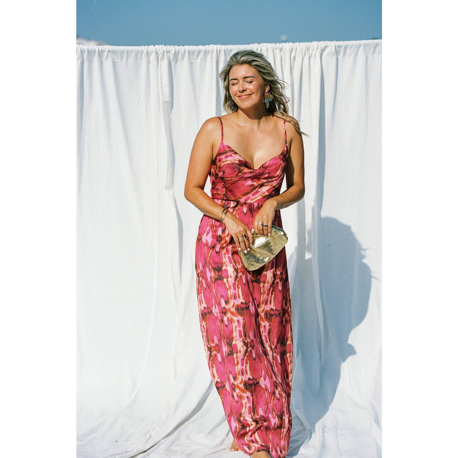 Bolina Island x Florine Hofstee maxi jurk roze