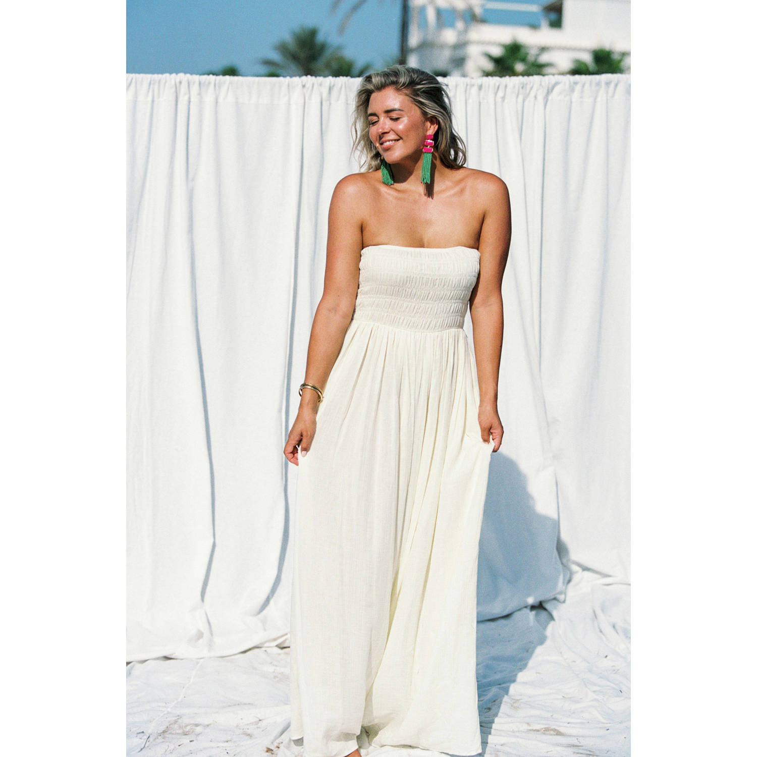 Bolina Island x Florine Hofstee maxi jurk ecru