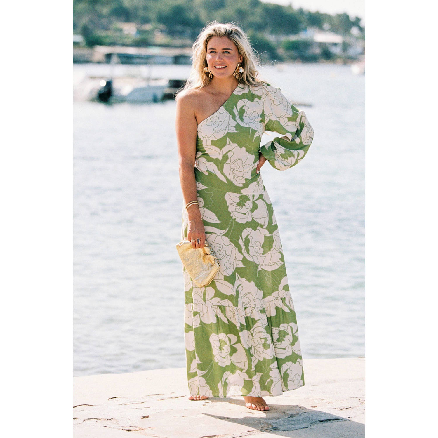 Bolina Island x Florine Hofstee maxi jurk groen