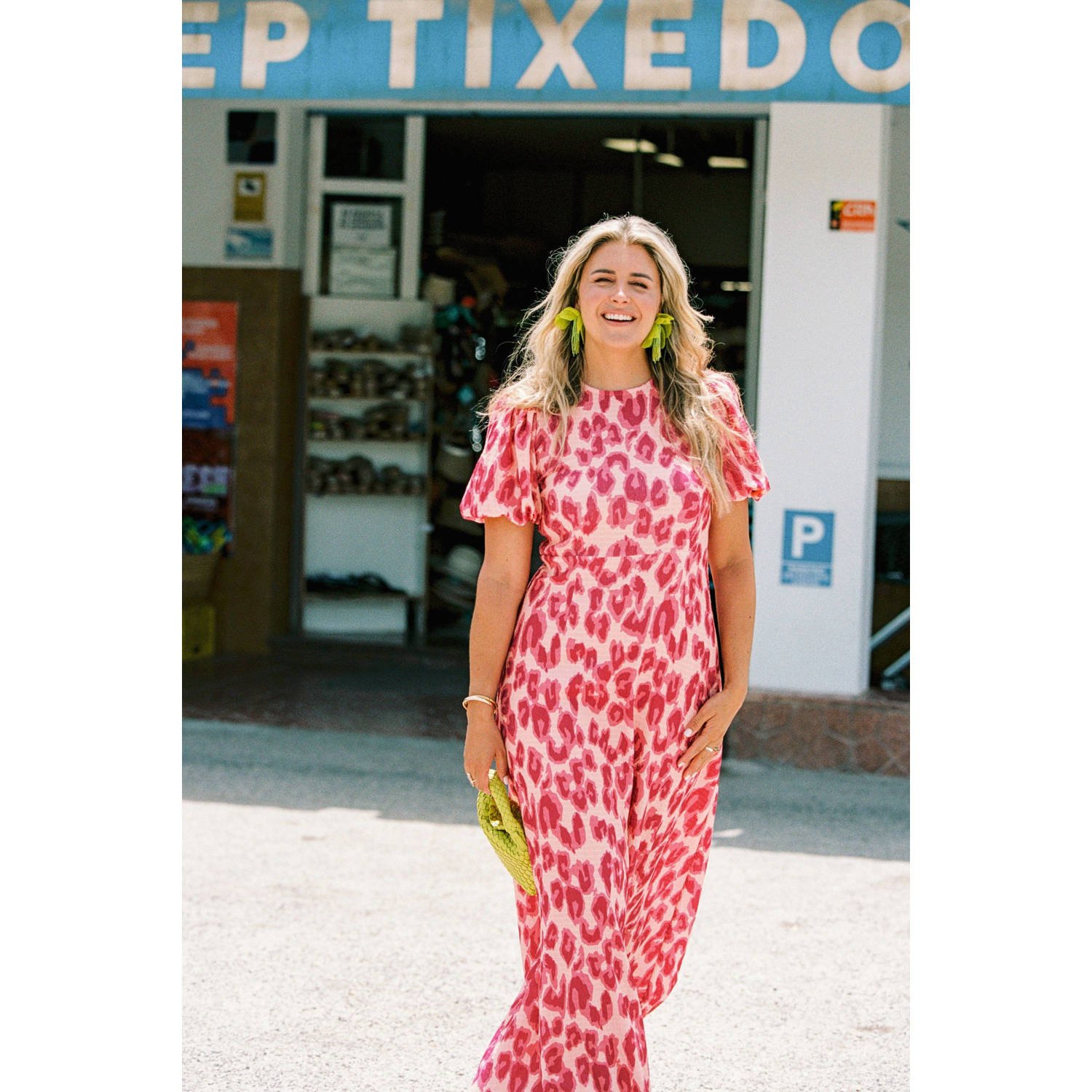 Bolina Island x Florine Hofstee maxi jurk roze