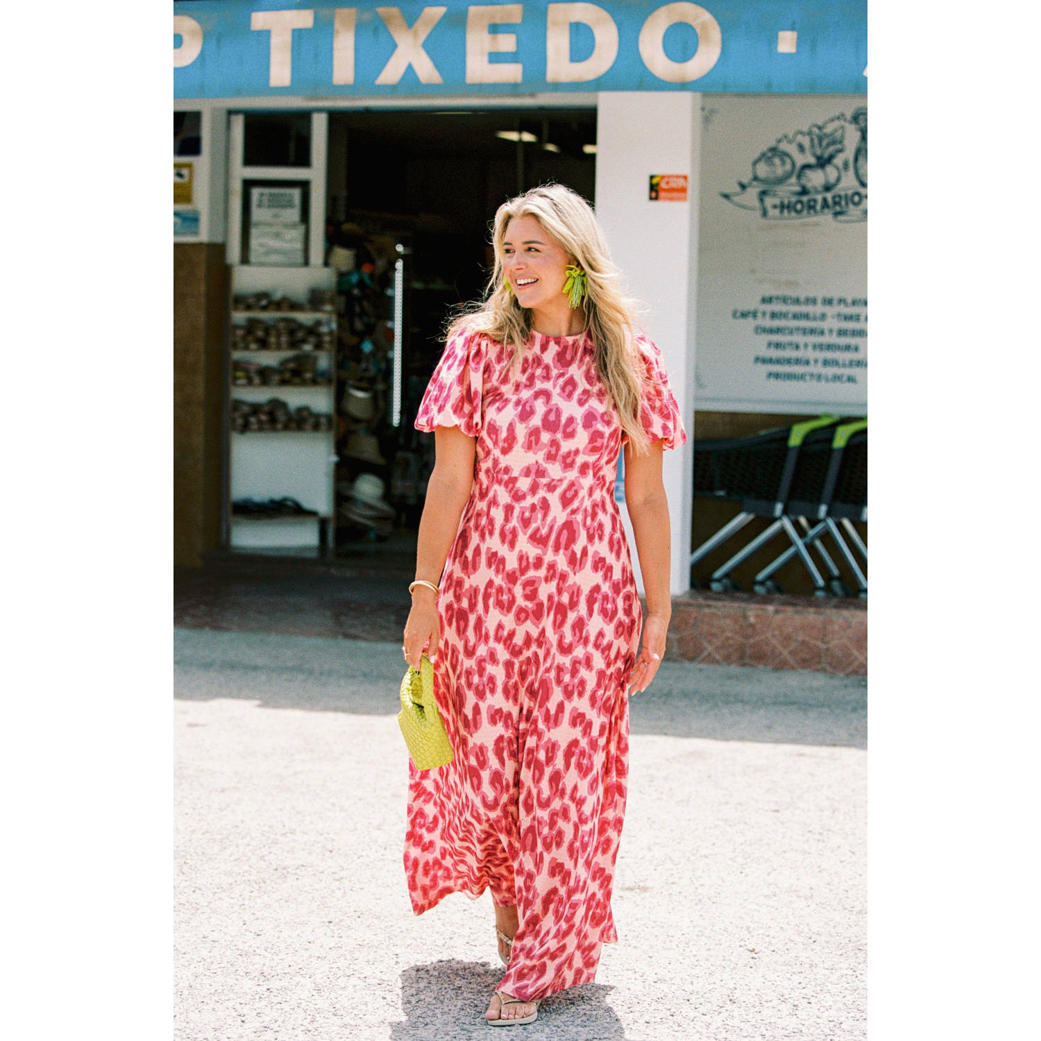 Bolina Island x Florine Hofstee maxi jurk roze