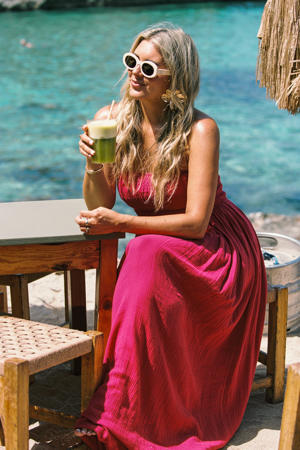 maxi jurk fuchsia