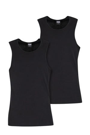 regular singlet zwart - (set van 2)