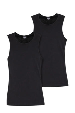 regular singlet zwart - (set van 2)