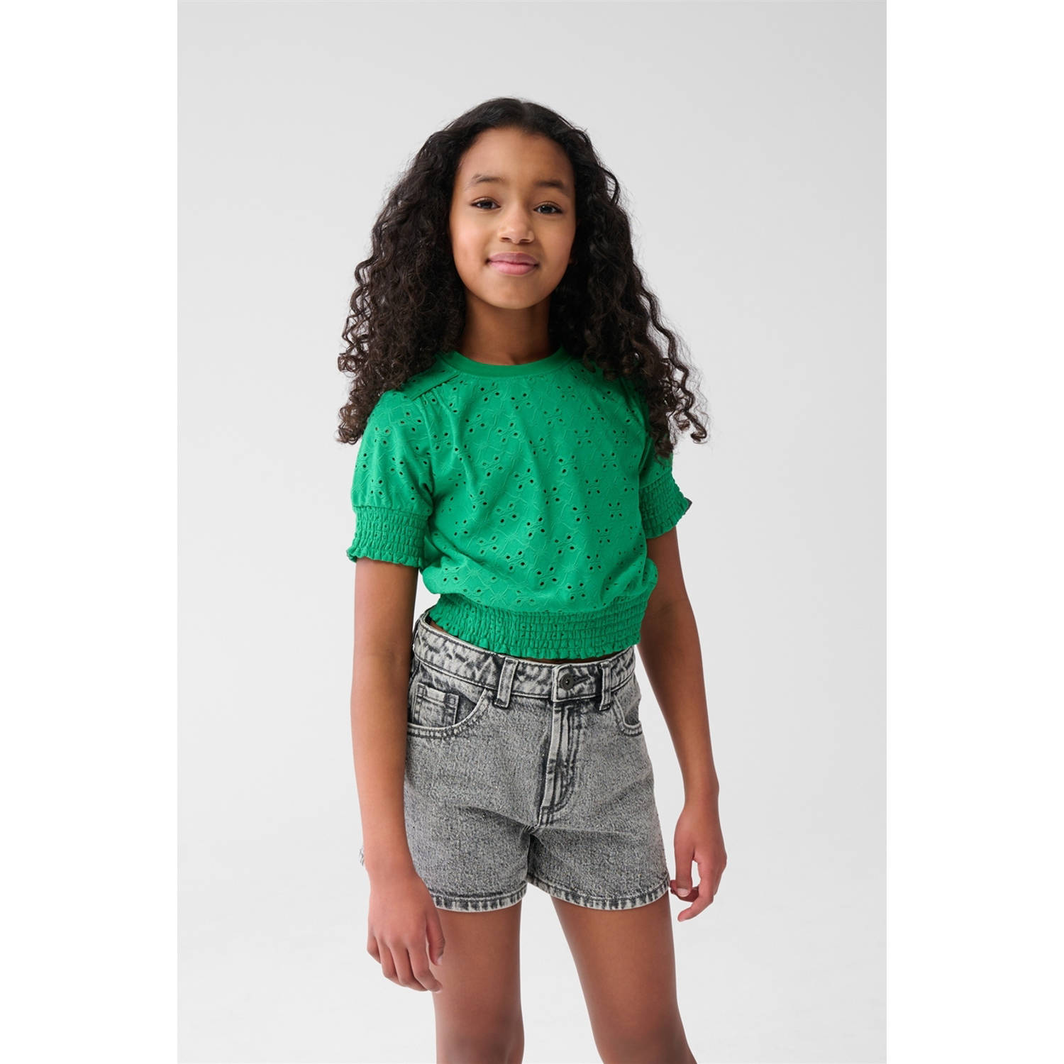 Shoeby T-shirt groen broderie