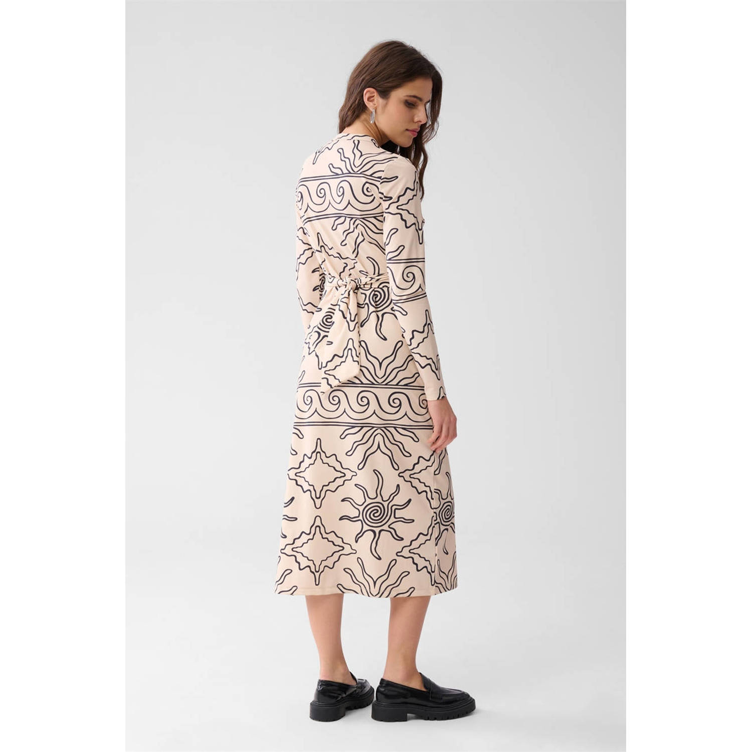 Shoeby midi jurk travelstof ecru