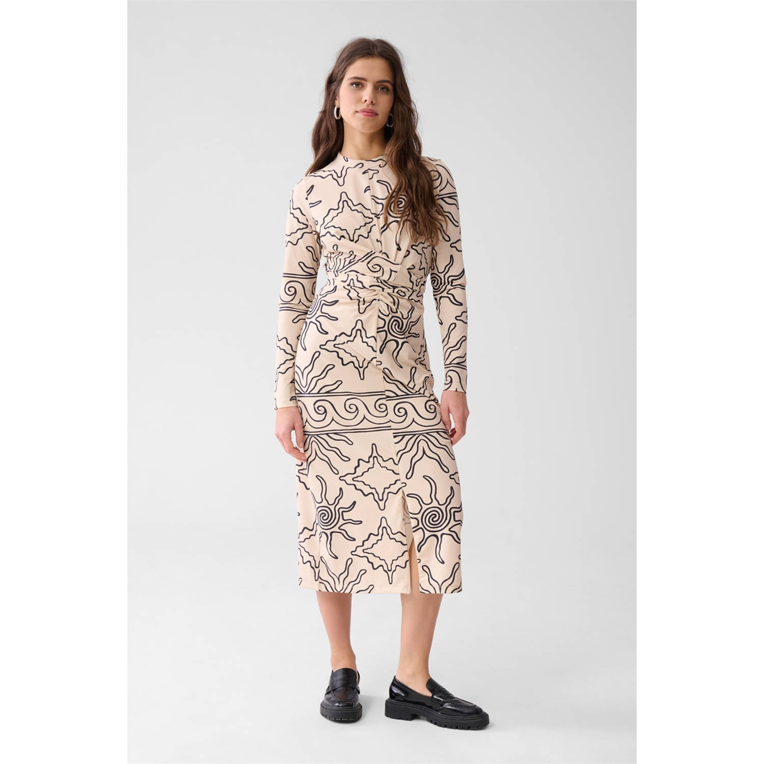 Shoeby midi jurk travelstof ecru