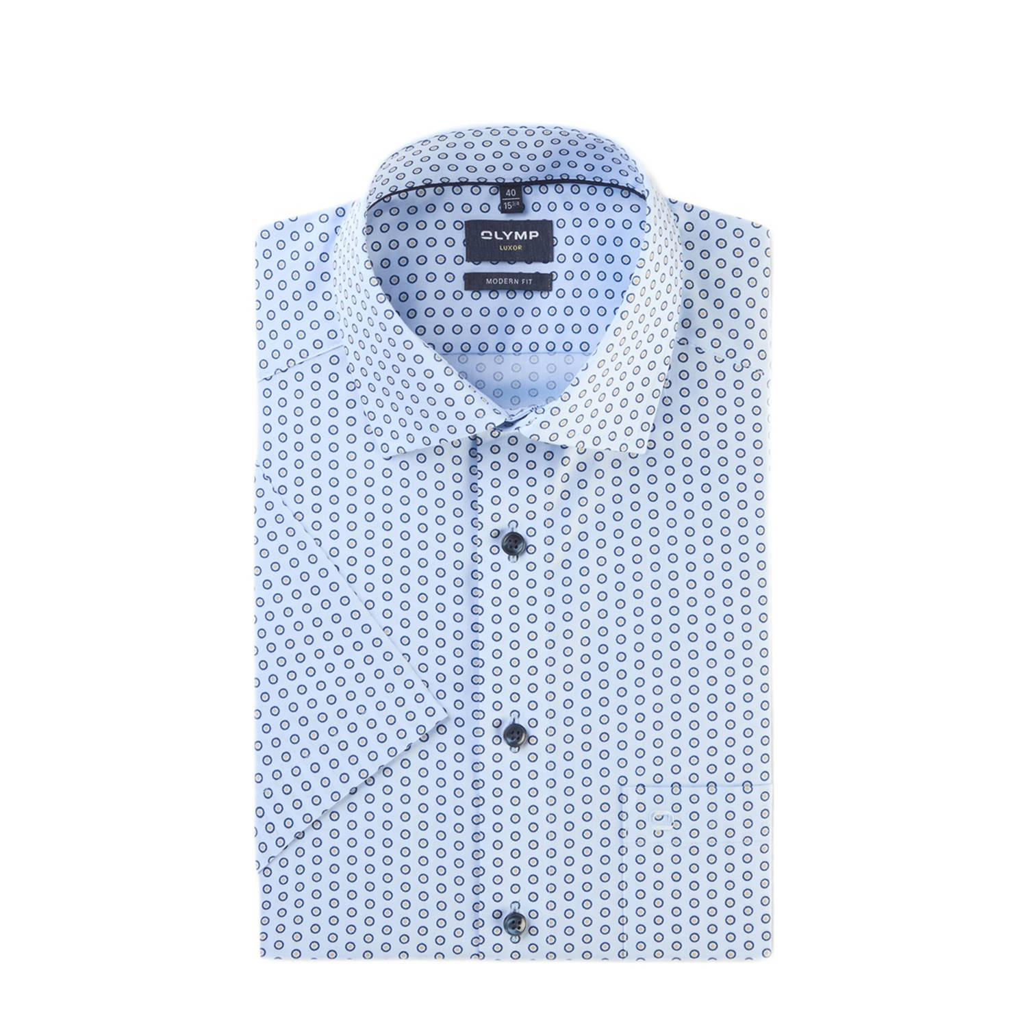 OLYMP Overhemd met korte mouwen Luxor modern fit met modieuze print