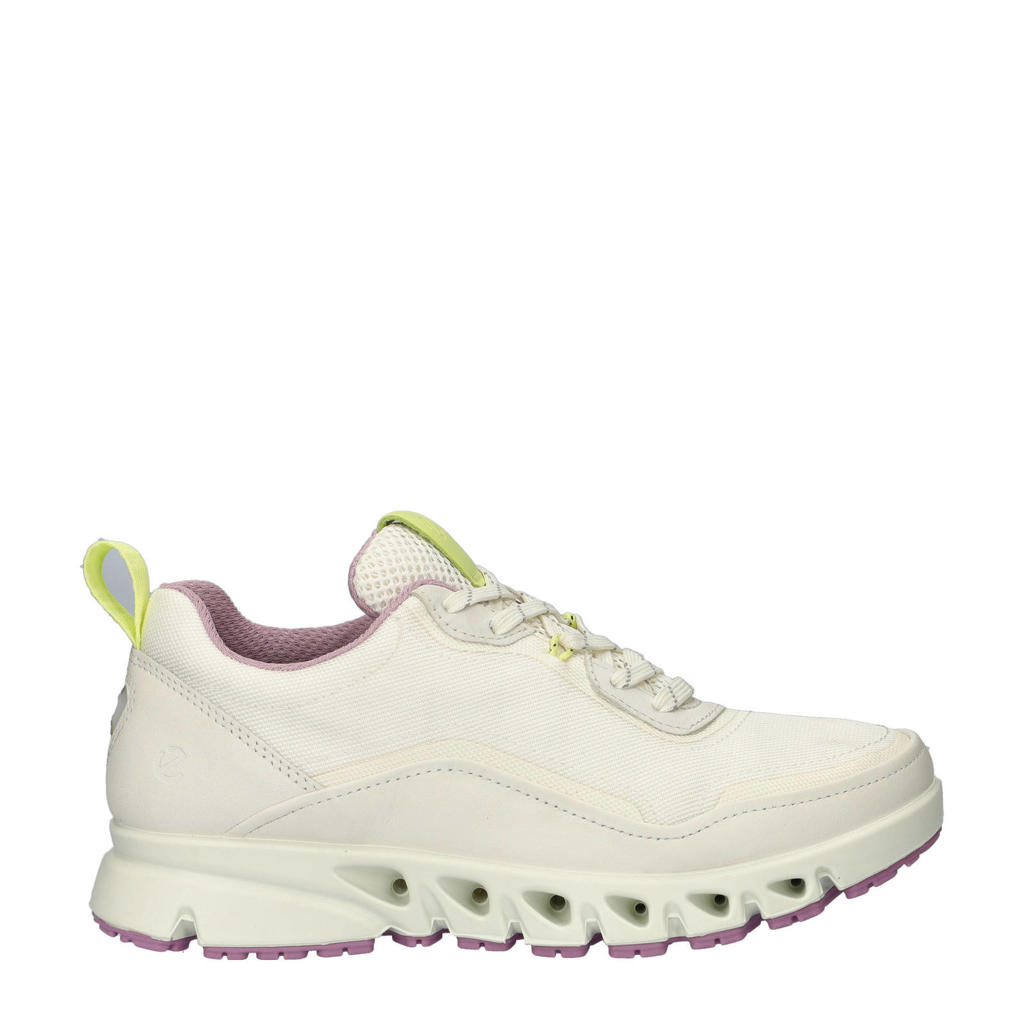 Ecru dames Ecco Multi-Vent leren sneakers met veters