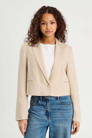 cropped blazer beige