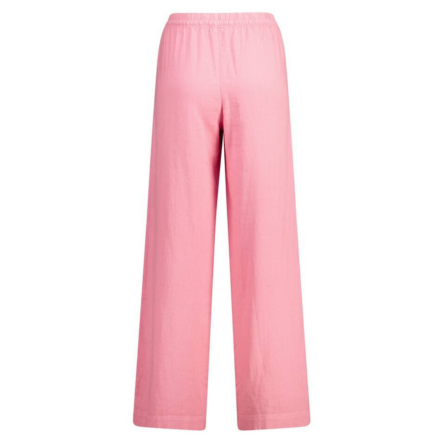 America Today linnen straight regular waist casual broek roze